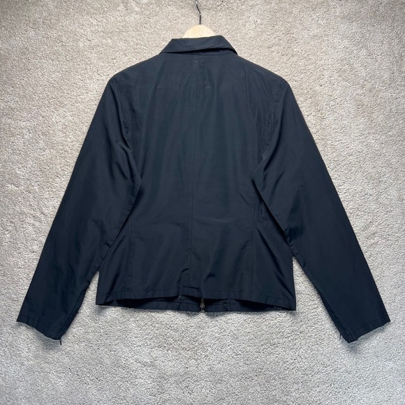 Halogen Black Zip Up Collared Lightweight Jacket Moto Career Women's Medium - Picture 9 of 11